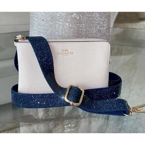 BRAND NEW WITH TAGS Blue Sapphire Rhinestone Crossbody Strap
